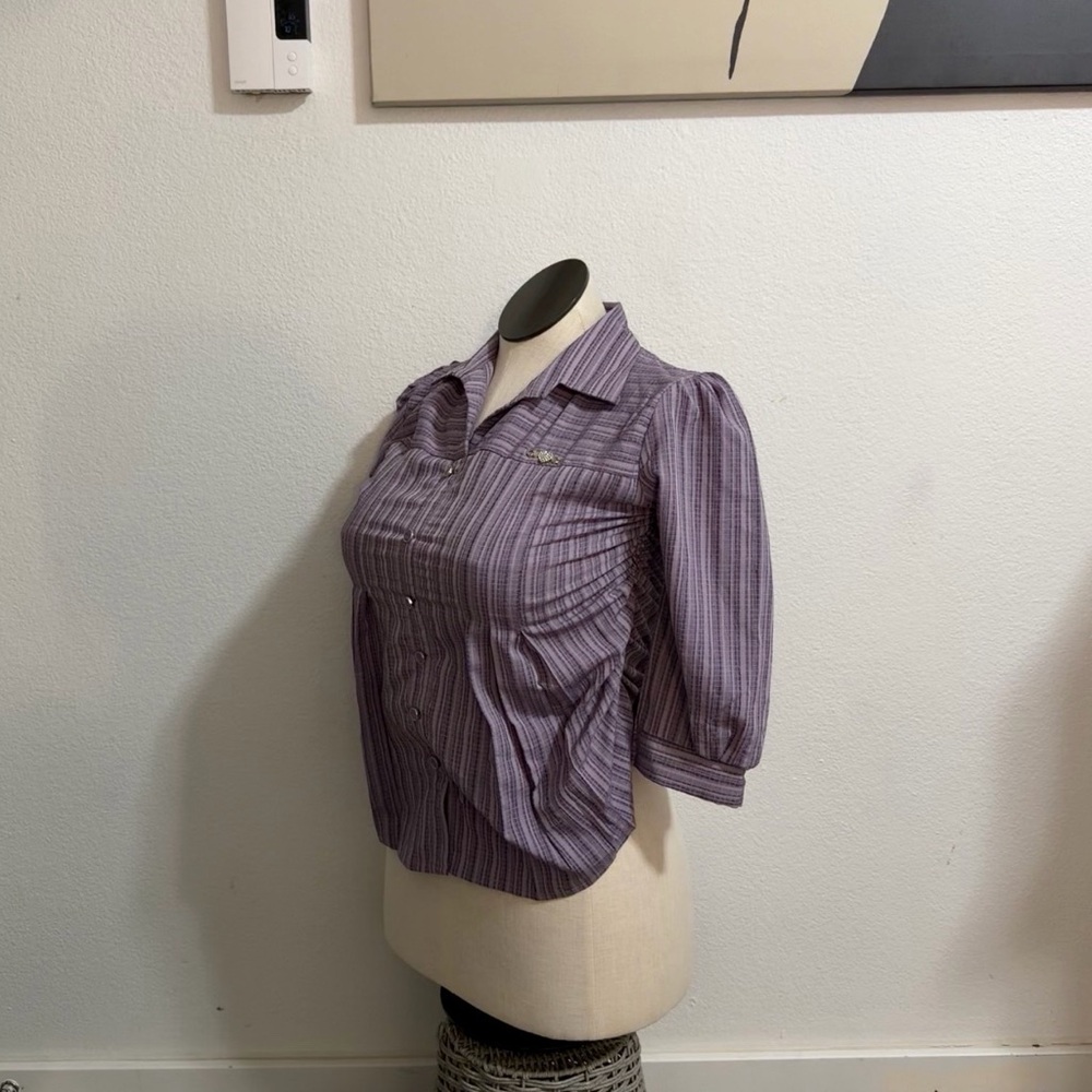 Guci Purple Flannel Top From Private Wardrobe